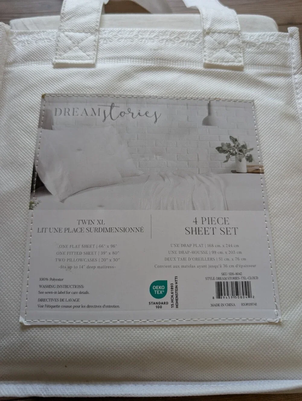 Dream Stories X-Long Twin 4-Piece Sheet Set - White
